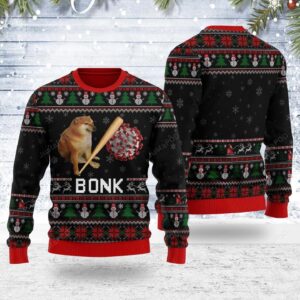 Bonk Coronavirus Meme Ugly Christmas Sweater