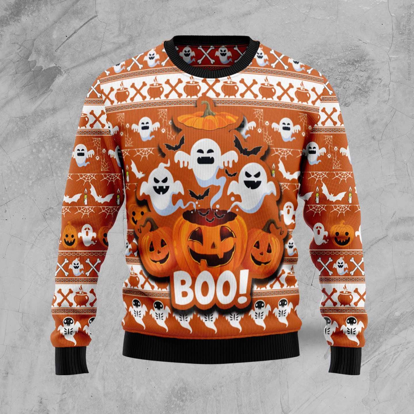 Boo Pumpkin Ugly Christmas Sweater Boo Pumpkin Ugly Christmas Sweater