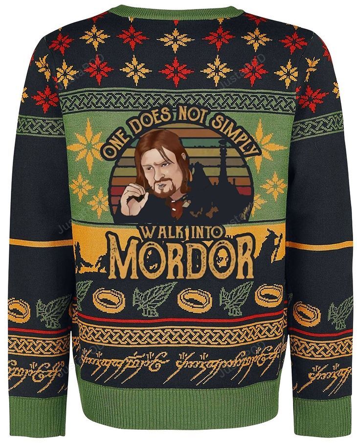 Boromir One Does Not Simply Walk Into Mordor For Fans Ugly Christmas Sweater Boromir One Does Not Simply Walk Into Mordor For Fans Ugly Christmas Sweater