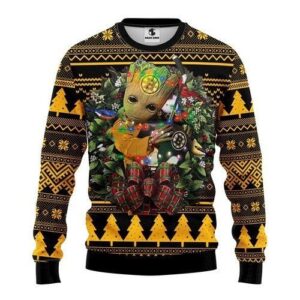 Boston Bruins Groot Hug For Unisex Ugly Christmas Sweater