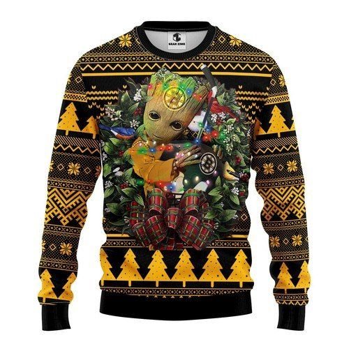 Boston Bruins Groot Hug For Unisex Ugly Christmas Sweater Boston Bruins Groot Hug For Unisex Ugly Christmas Sweater