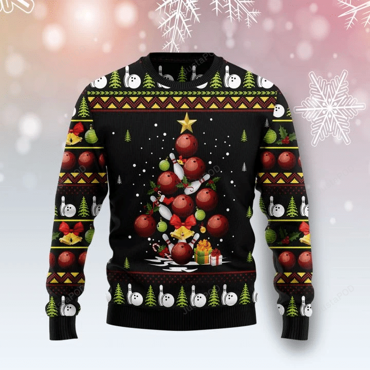 Bowling Christmas Tree Ugly Christmas Sweater Bowling Christmas Tree Ugly Christmas Sweater