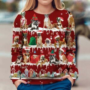 Boxer Snow Christmas Ugly Christmas Sweater