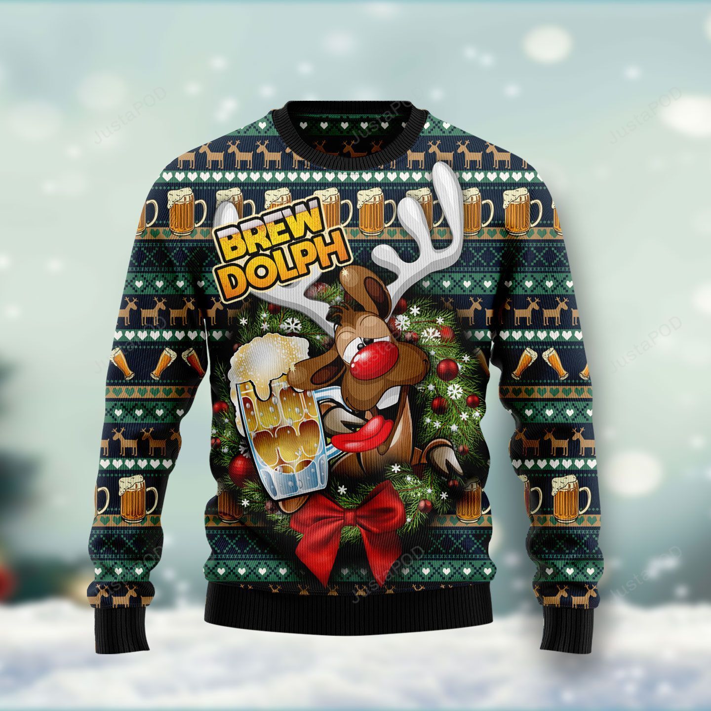 Brewdolph Reindeer Ugly Christmas Sweater Brewdolph Reindeer Ugly Christmas Sweater