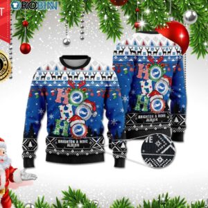 Brighton & Hove Albion Ho Ho Ho 3D Print Christmas Wool Sweater