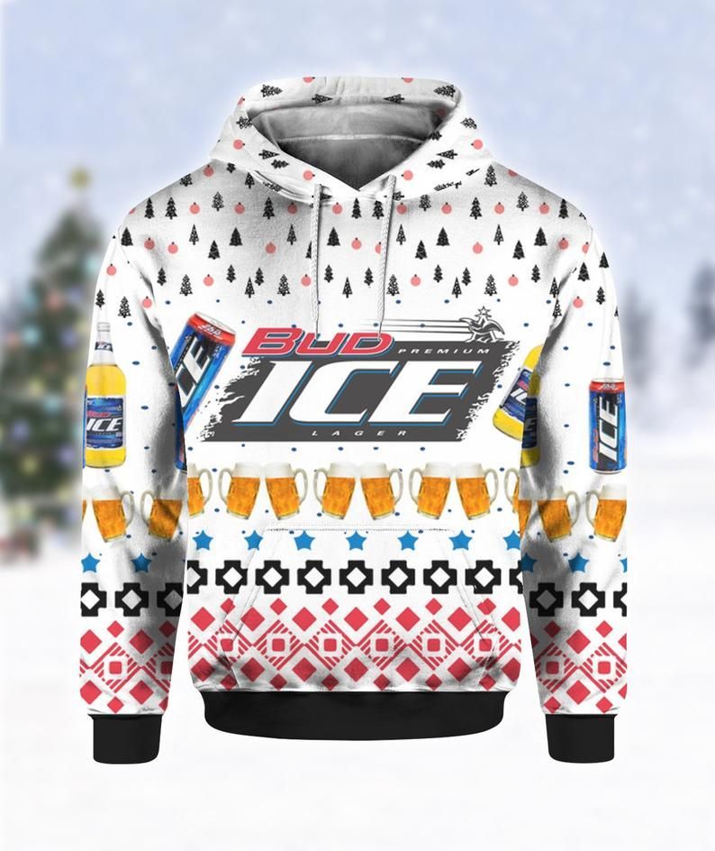 Bud Ice Beer Ugly Christmas Sweater Bud Ice Beer Ugly Christmas Sweater