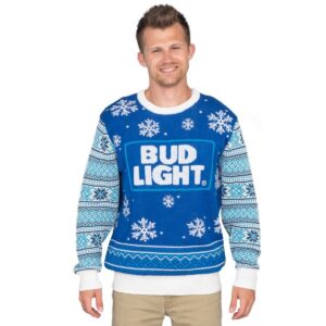 Bud Light Beer Logo Christmas Sweater Ugly Christmas Sweater