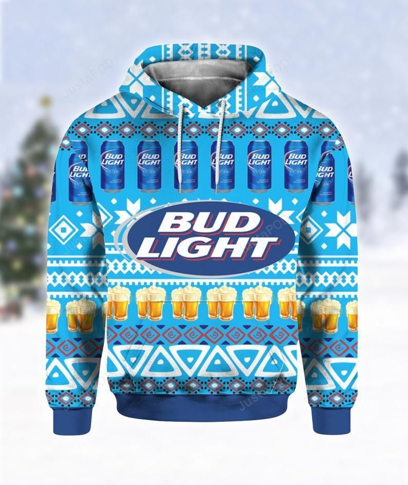 Bud Light Beer Print Ugly 3D All Over Printed Hoodie Bud Light Beer Print Ugly 3D All Over Printed Hoodie