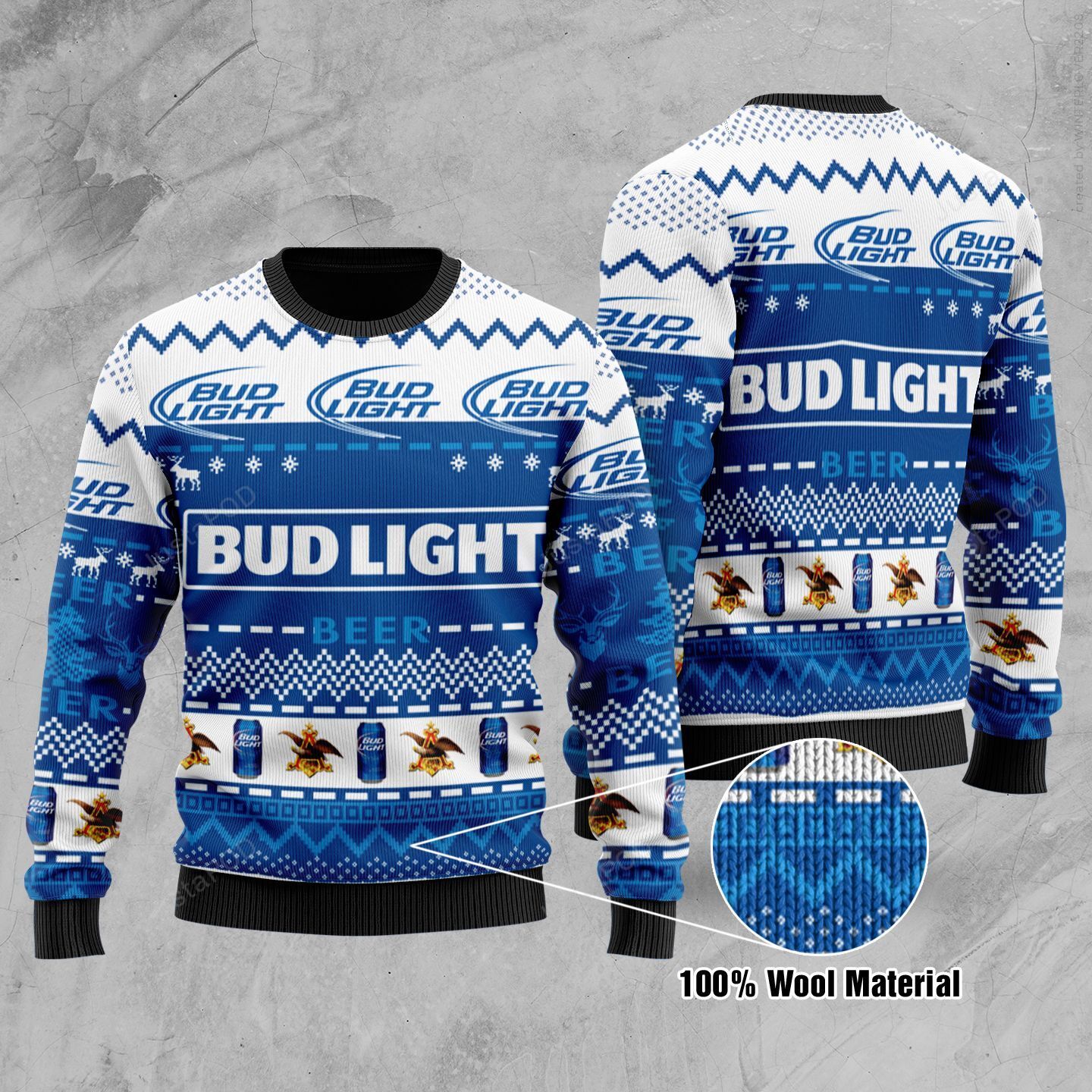 Bud Light Beer Ugly Christmas Sweater Bud Light Beer Ugly Christmas Sweater