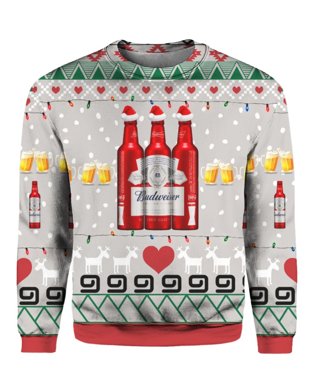 Budweiser Beer Red Ugly Christmas Sweater Budweiser Beer Red Ugly Christmas Sweater