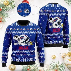 Buffalo Bills Cute The Snoopy Show Football Helmet 3D All Over Print Ugly Christmas Sweater