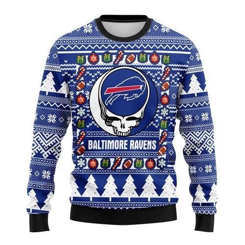 Buffalo Bills Grateful Dead Ugly Christmas Sweater Buffalo Bills Grateful Dead Ugly Christmas Sweater