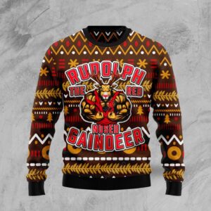 Buffed Rudolph The Red Nosed Reindeer Ugly Christmas Sweater