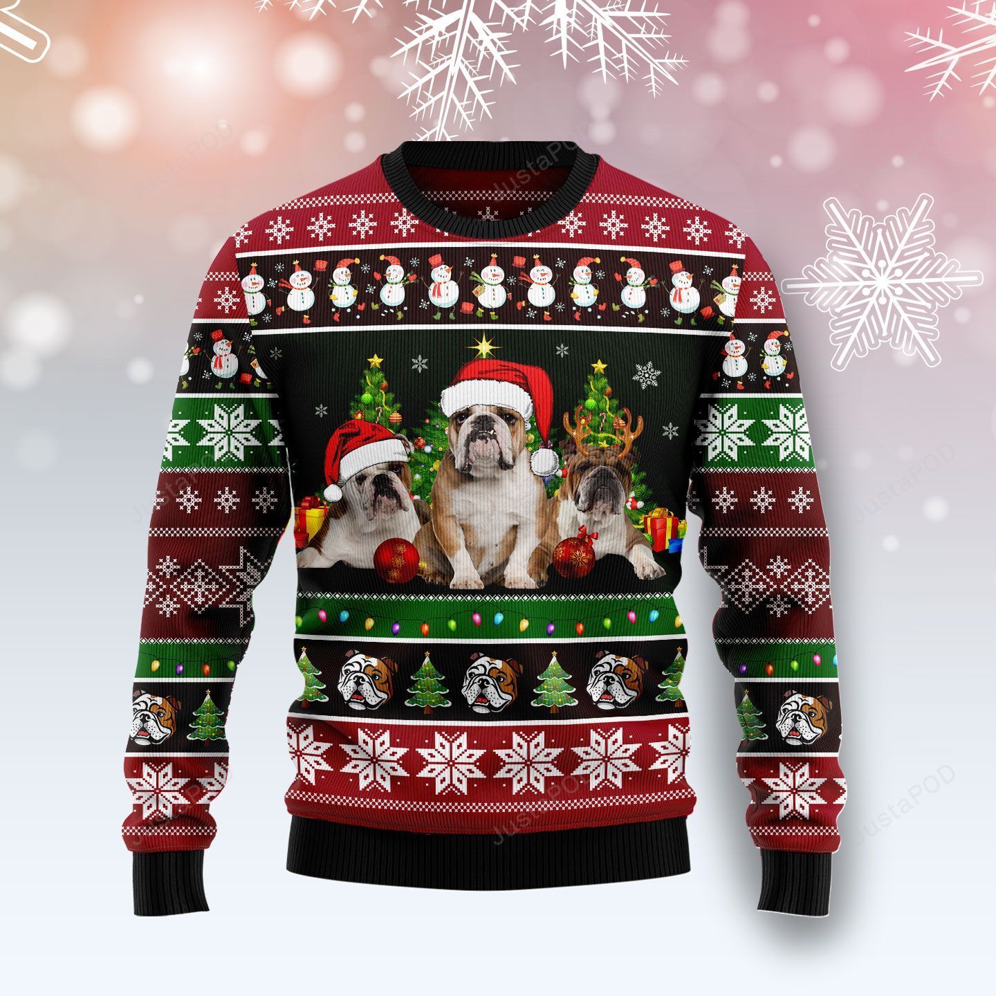 Bulldog Group Beauty Ugly Christmas Sweater Bulldog Group Beauty Ugly Christmas Sweater