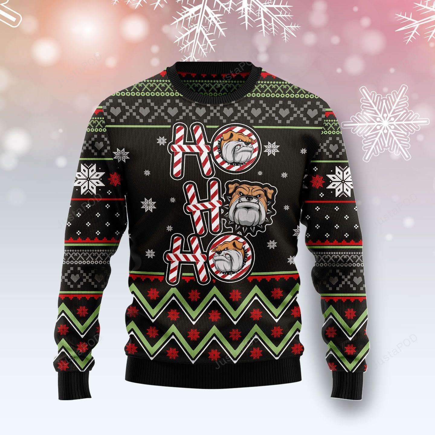 Bulldog Ho Ho Ho Ugly Christmas Sweater Bulldog Ho Ho Ho Ugly Christmas Sweater