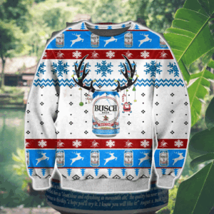 Busch Beer And Deer Ugly Christmas Sweater