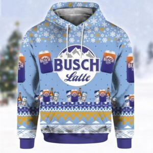 Busch Latte Beer Print Ugly Christmas Hoodie 3D #1896