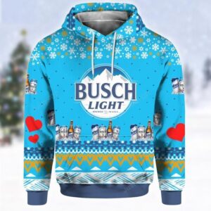 Busch Light Beer Print Ugly Christmas 3D All Over Printed Hoodie