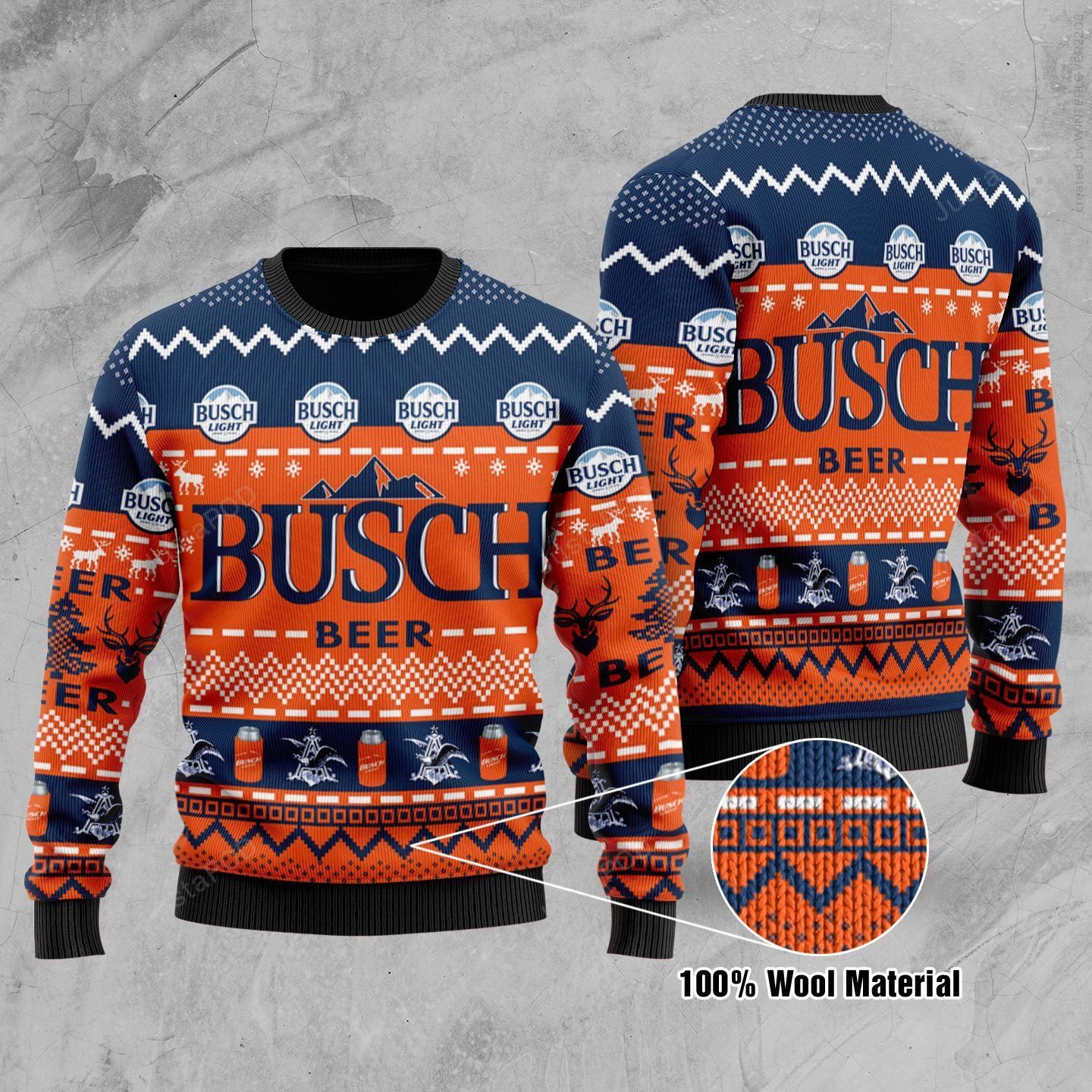 Busch Light Beer Ugly Christmas Sweater Busch Light Beer Ugly Christmas Sweater