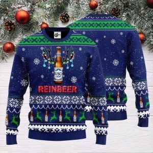 Busch Light Reinbeer Christmas Ugly Sweater Busch Light Reinbeer Christmas Ugly Sweater