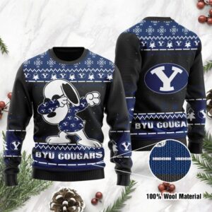 BYU Cougars Snoopy Dabbing Ugly Christmas Sweater