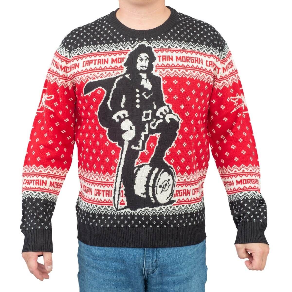 Captain Morgan The Standing Captain Ugly Christmas Sweater Captain Morgan The Standing Captain Ugly Christmas Sweater