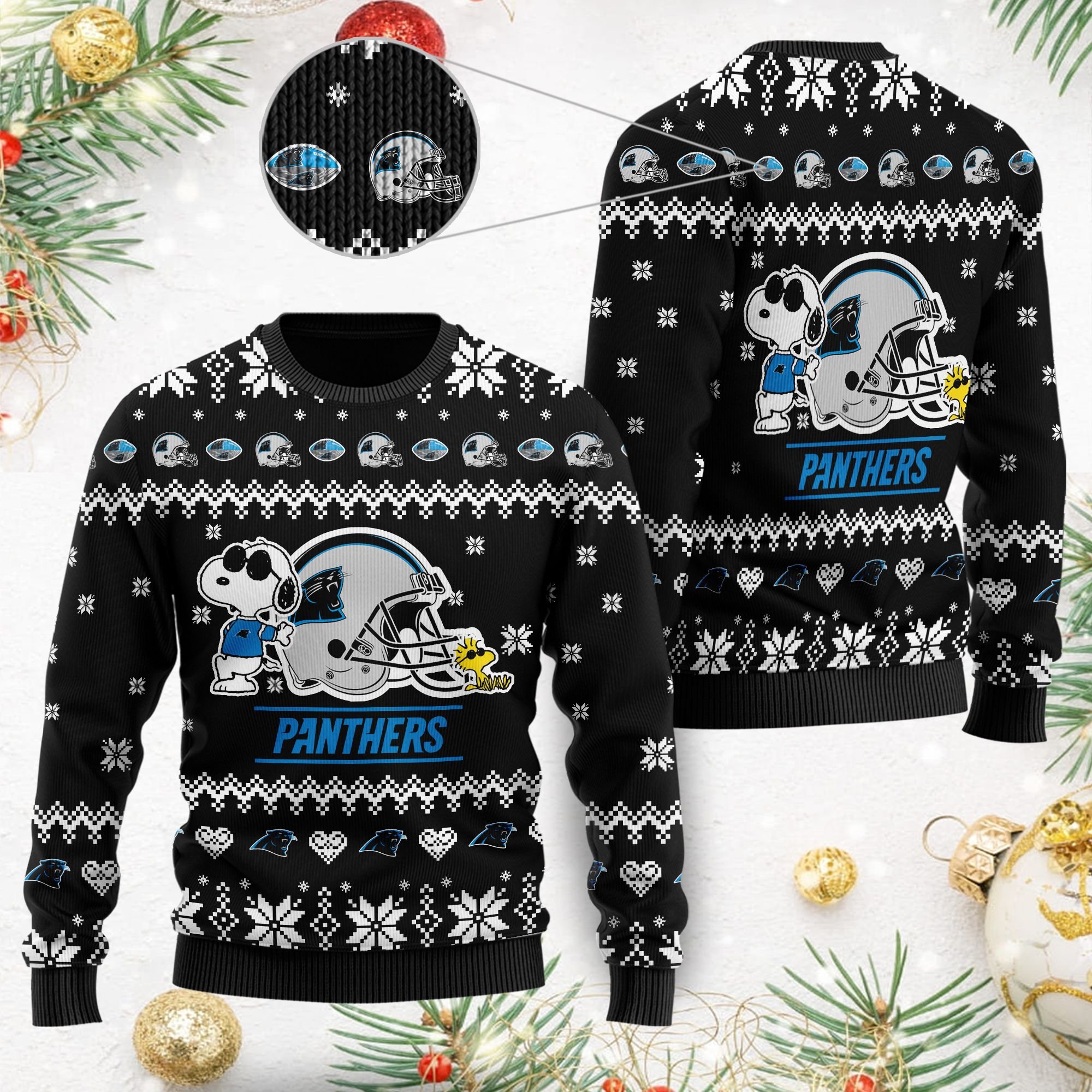 Carolina Panthers Cute The Snoopy Show Football Helmet 3D All Over Print Ugly Christmas Sweater Carolina Panthers Cute The Snoopy Show Football Helmet 3D All Over Print Ugly Christmas Sweater