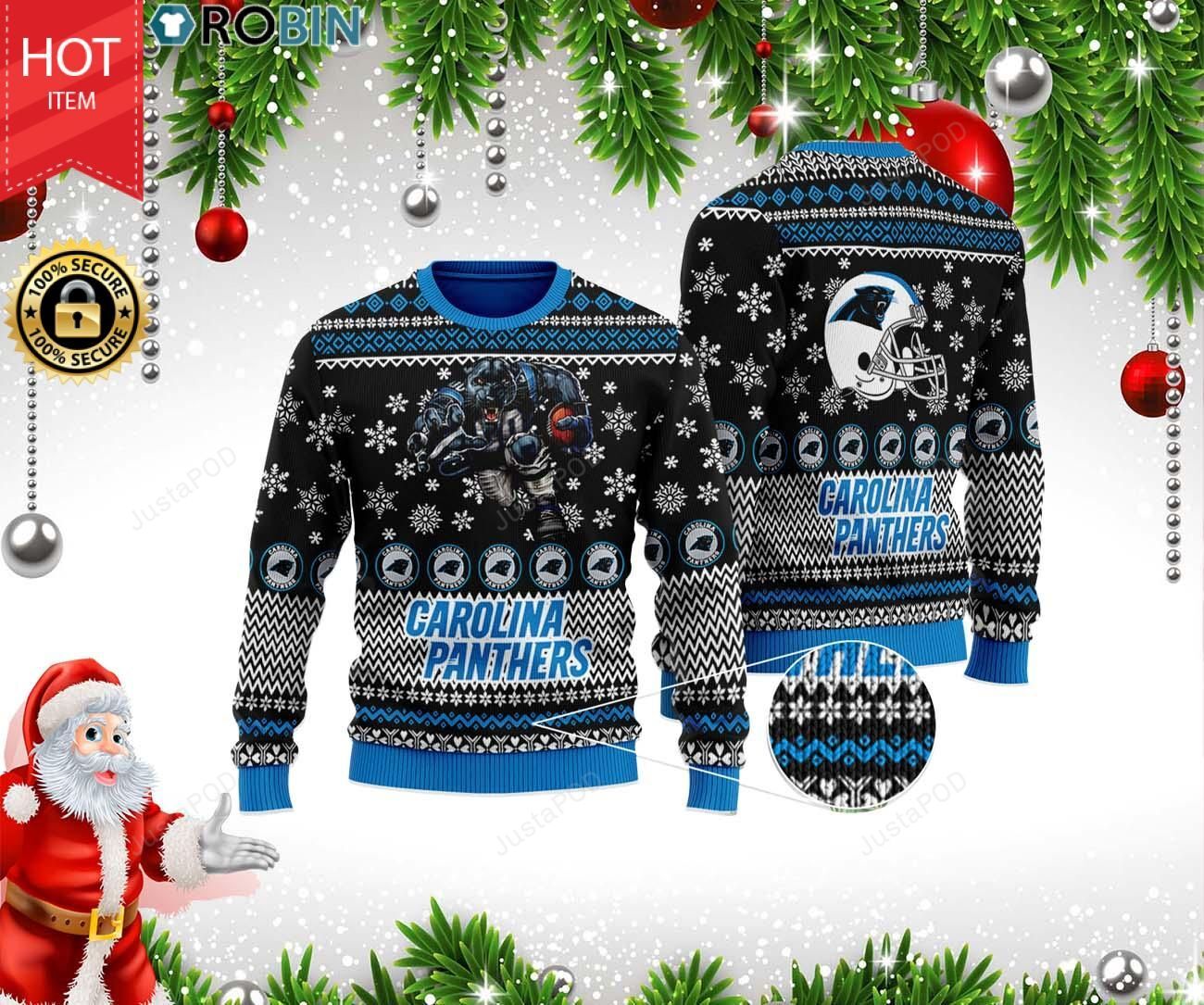 Carolina Panthers Football Ugly Christmas Sweater Carolina Panthers Football Ugly Christmas Sweater