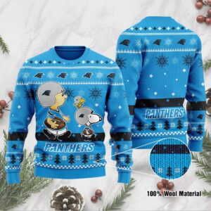 Carolina Panthers Funny Charlie Brown Peanuts Snoopy Ugly Christmas Sweater