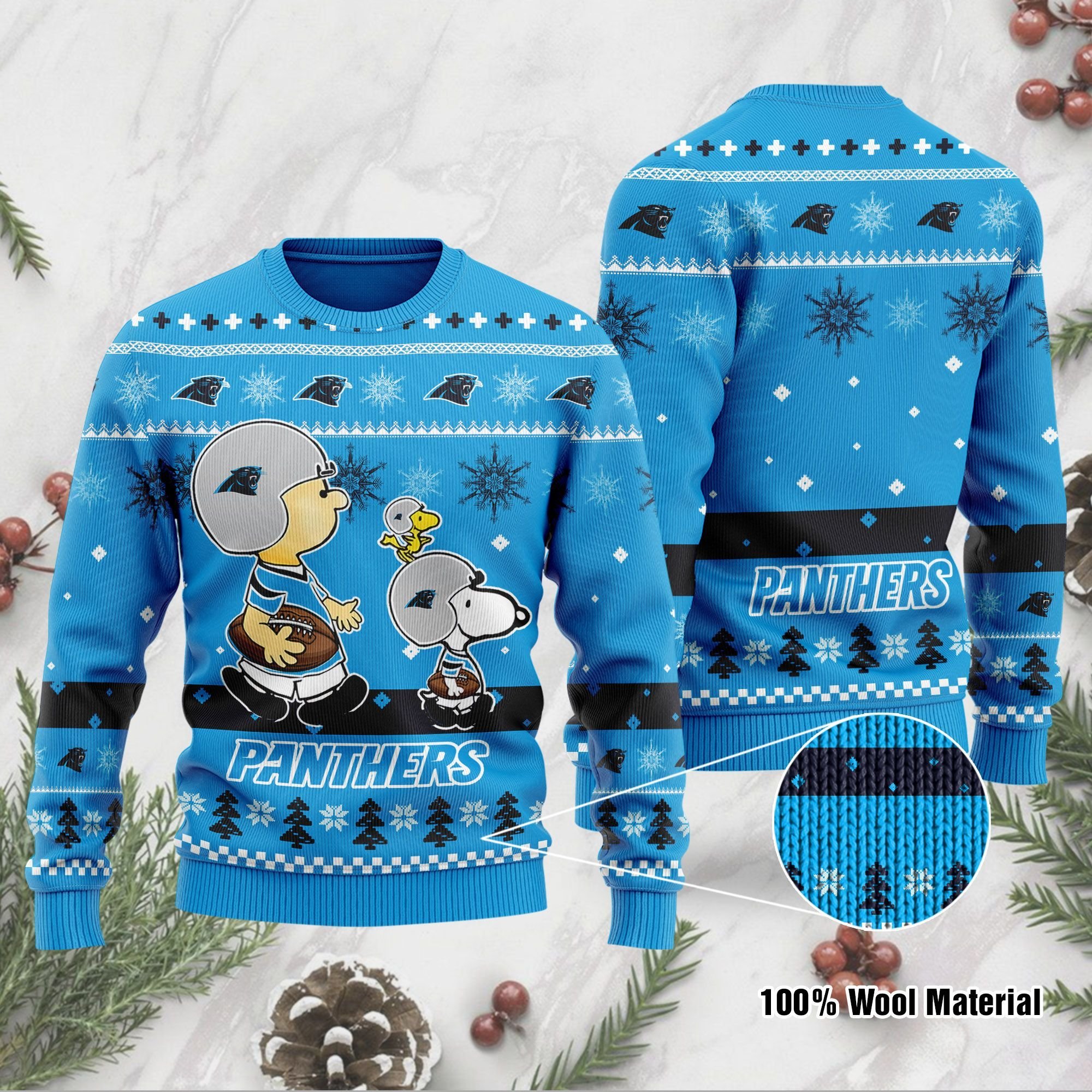 Carolina Panthers Funny Charlie Brown Peanuts Snoopy Ugly Christmas Sweater Carolina Panthers Funny Charlie Brown Peanuts Snoopy Ugly Christmas Sweater