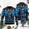 Carolina Panthers Jack Skellington Halloween Ugly Christmas Sweater