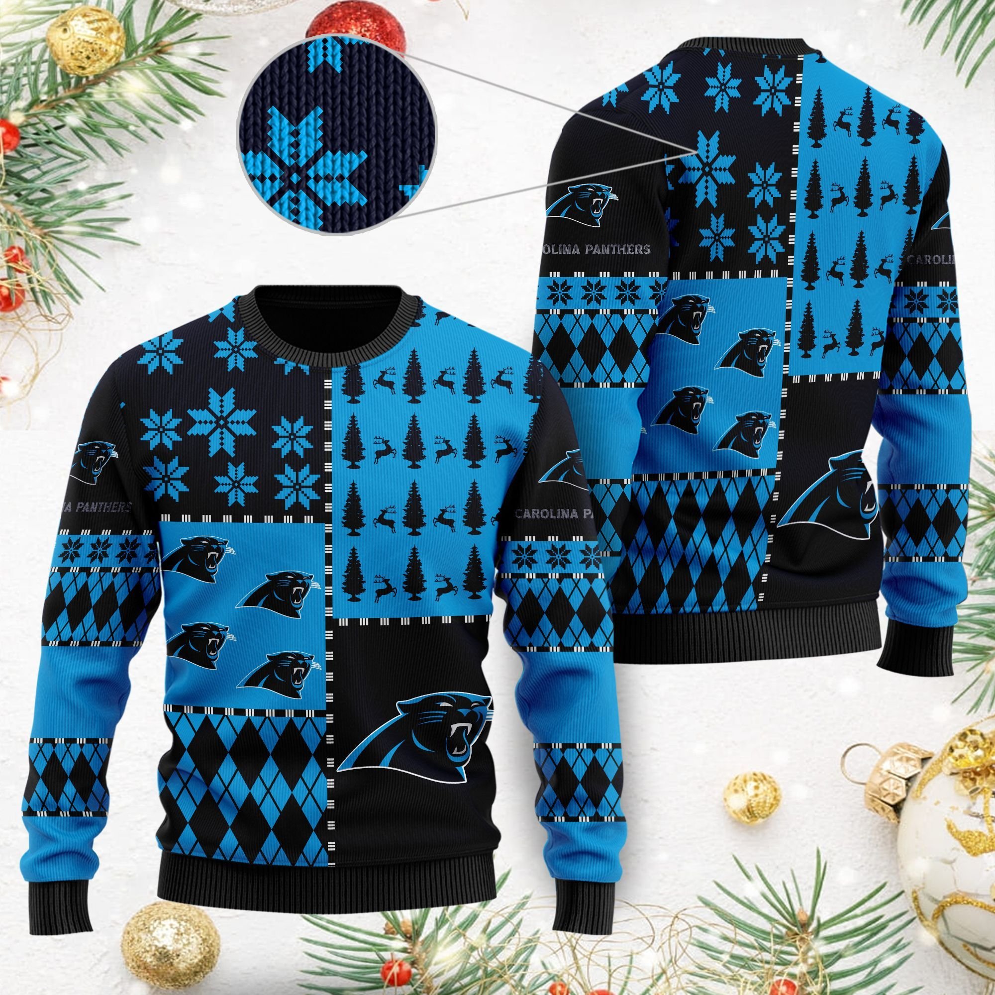 Carolina Panthers Ugly Christmas Sweaters Best Christmas Gift For Panthers Fans Carolina Panthers Ugly Christmas Sweaters Best Christmas Gift For Panthers Fans