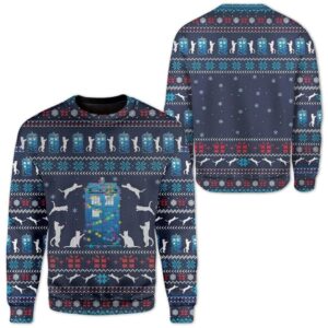 Cat around Police Office Ugly Christmas Sweater