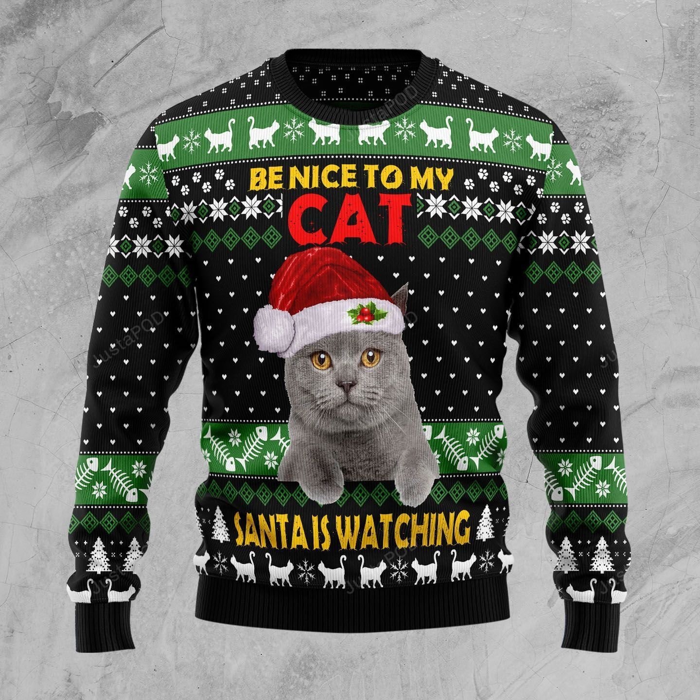 Cat Be Nice Ugly Christmas Sweater Cat Be Nice Ugly Christmas Sweater
