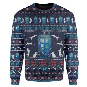 Cat Door Christmas For Unisex Ugly Christmas Sweater