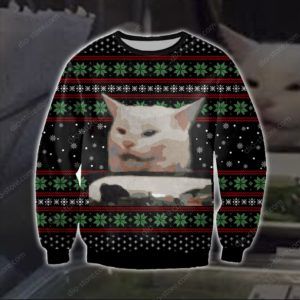 Cat Getting Yelled At Knitting Ugly Christmas Sweater Cat Getting Yelled At Knitting Ugly Christmas Sweater