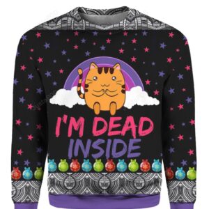 Cat I?m Dead Inside 3D Ugly Christmas Sweater