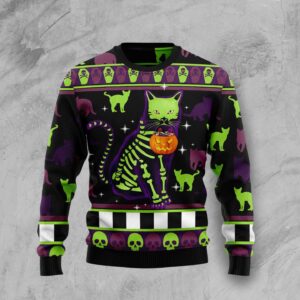 Cat Pumpkin Ugly Christmas Sweater