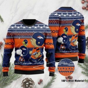 Charlie Brown And Snoopy Denver Broncos Ugly Christmas Sweater