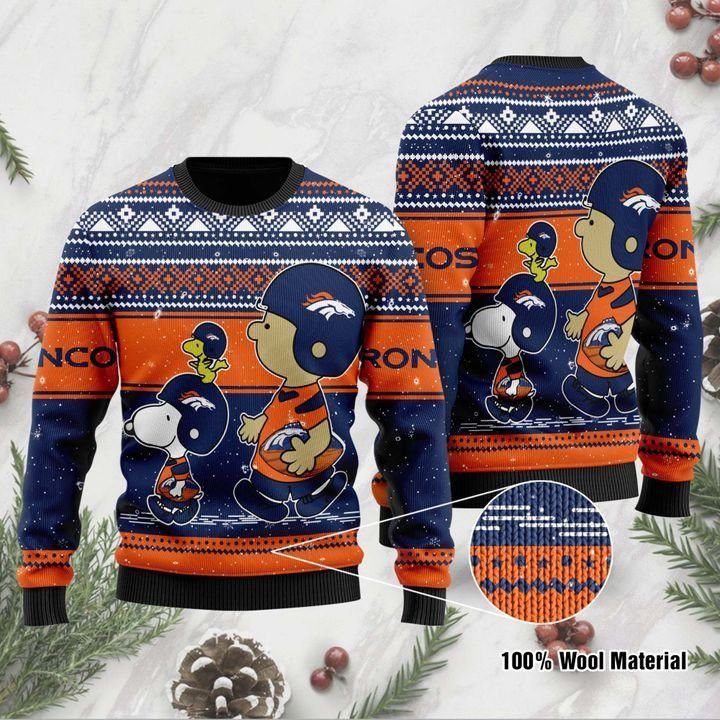 Charlie Brown And Snoopy Denver Broncos Ugly Christmas Sweater Charlie Brown And Snoopy Denver Broncos Ugly Christmas Sweater
