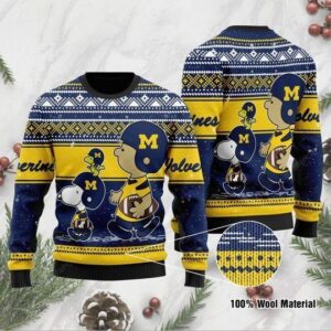 Charlie Brown And Snoopy Michigan Wolverines Ugly Christmas Sweater