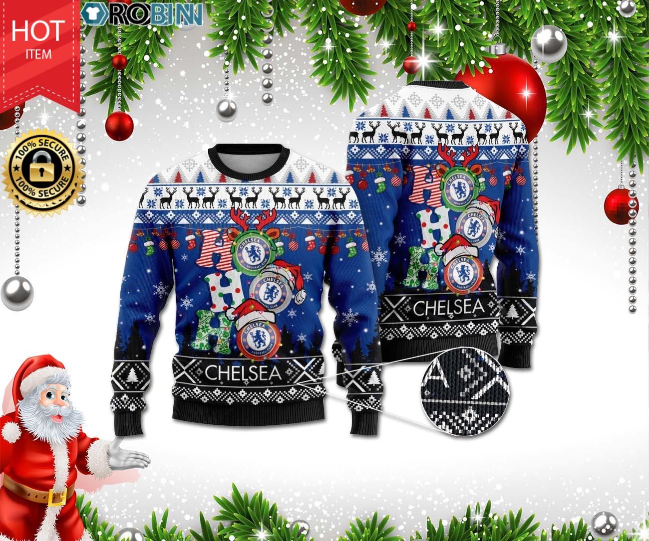 Chelsea Ho Ho Ho 3D Print Christmas Wool Sweater Chelsea Ho Ho Ho 3D Print Christmas Wool Sweater