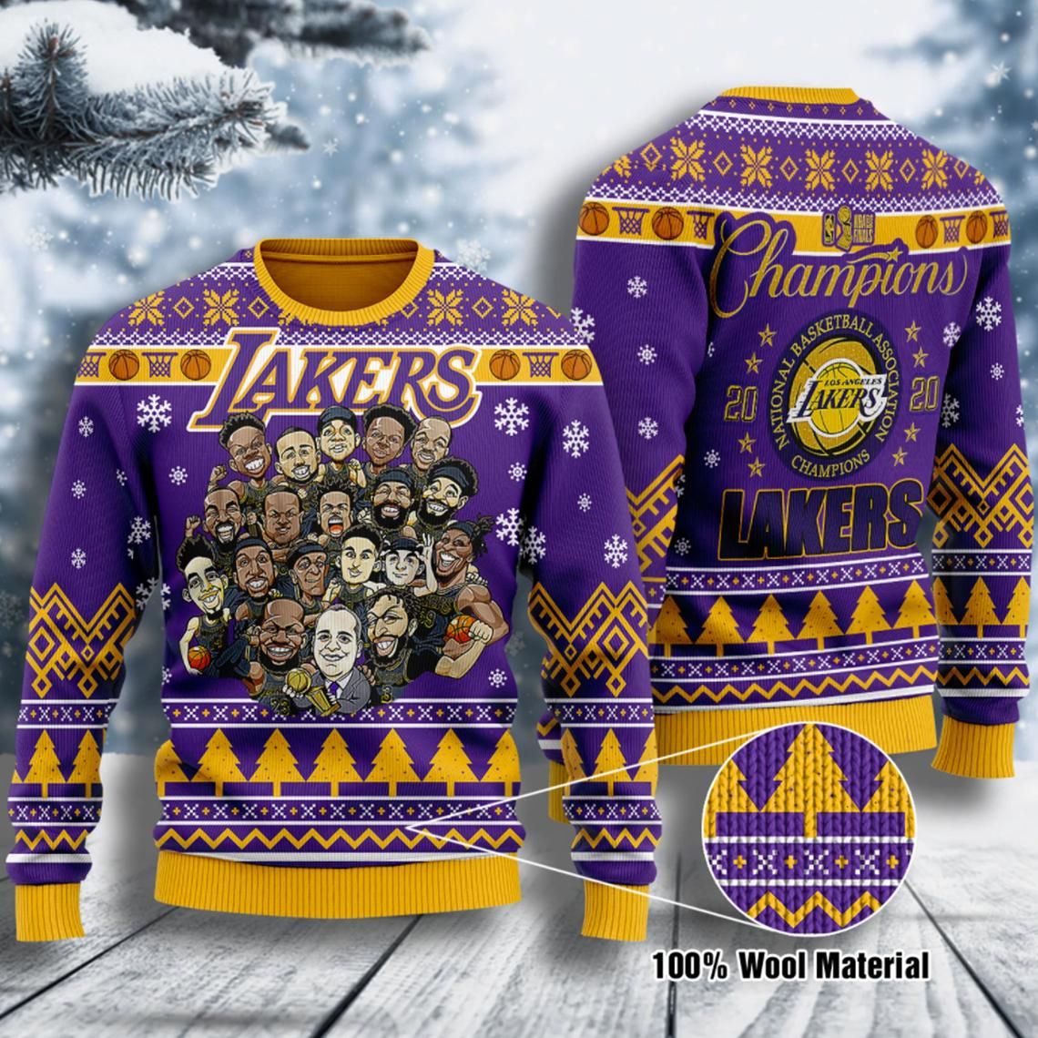 Chibi Los Angeles Lakers Champions For Unisex Ugly Christmas Sweater Chibi Los Angeles Lakers Champions For Unisex Ugly Christmas Sweater