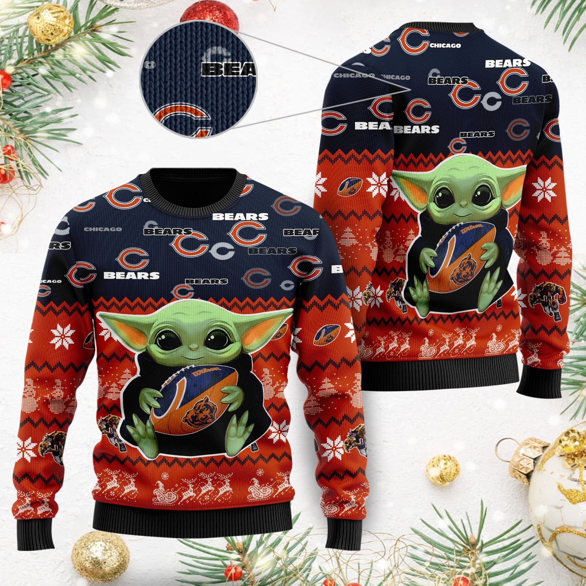Chicago Bears Baby Yoda Shirt For American Football Fans Ugly Christmas Sweater Chicago Bears Baby Yoda Shirt For American Football Fans Ugly Christmas Sweater