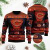 Chicago Bears Football Team Logo Custom Name Personalized Ugly Christmas Sweater