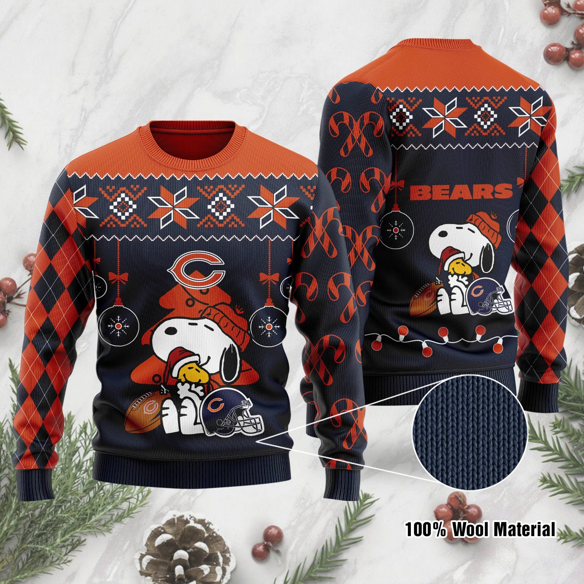 Chicago Bears Funny Charlie Brown Peanuts Snoopy Ugly Christmas Sweater Chicago Bears Funny Charlie Brown Peanuts Snoopy Ugly Christmas Sweater