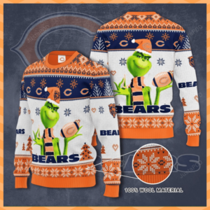 Chicago Bears Grinch Ugly Christmas Sweater