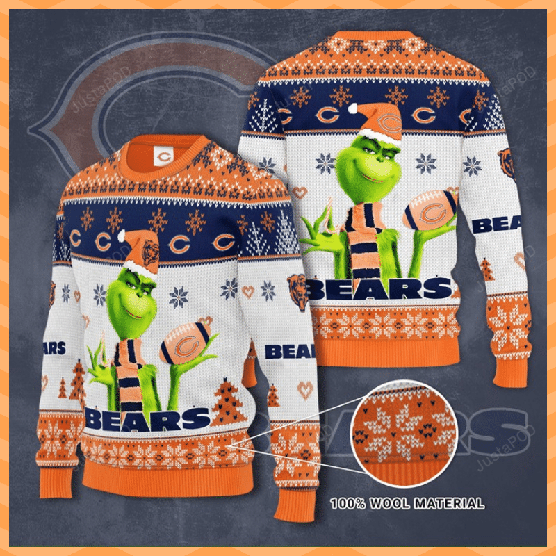 Chicago Bears Grinch Ugly Christmas Sweater Chicago Bears Grinch Ugly Christmas Sweater