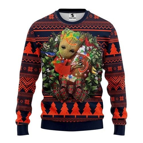 Chicago Bears Groot Hug Christmas For Fans Ugly Christmas Sweater Chicago Bears Groot Hug Christmas For Fans Ugly Christmas Sweater