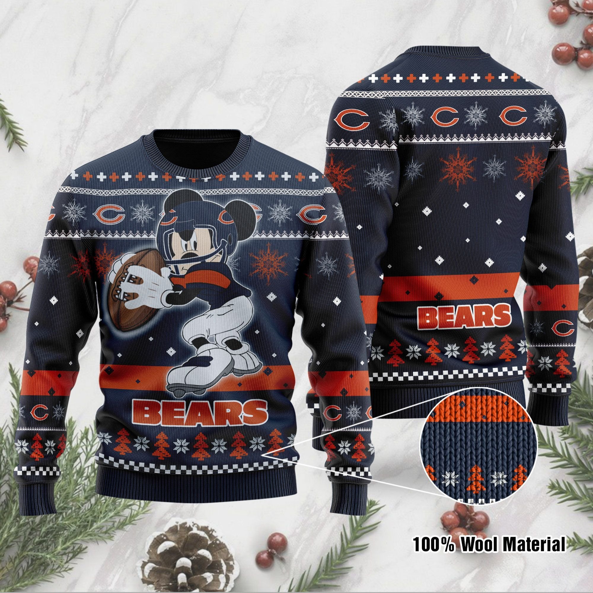Chicago Bears Mickey Mouse Funny Ugly Christmas Sweater Chicago Bears Mickey Mouse Funny Ugly Christmas Sweater